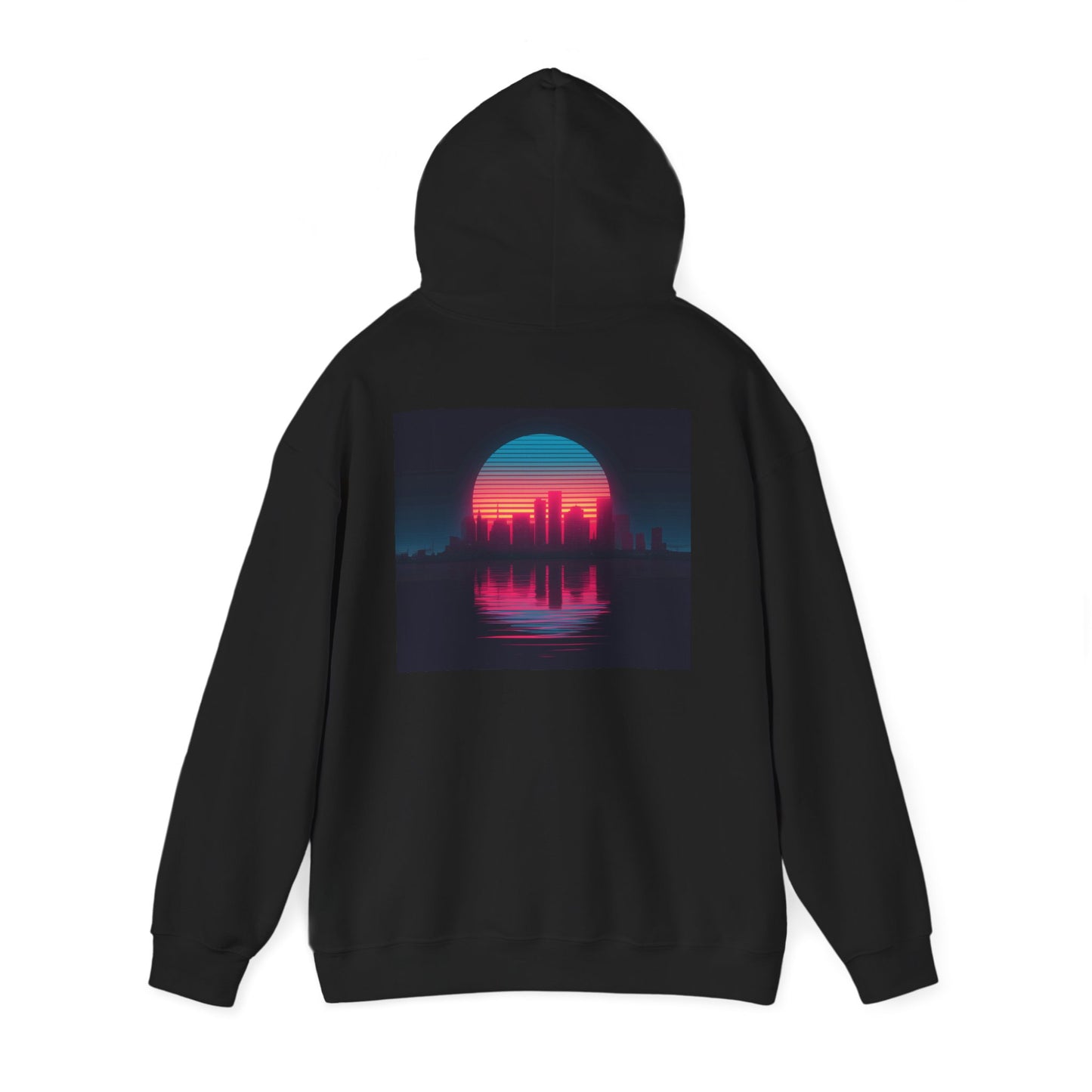 Neon Sunline // Retro Vaporwave Hoodie