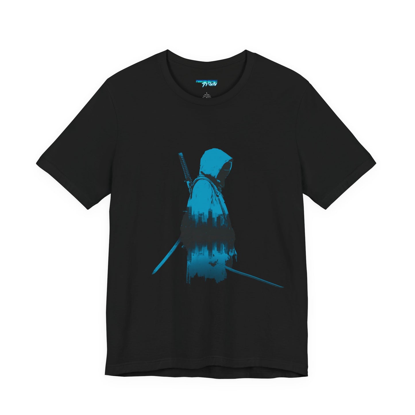 Hooded Warrior Tee — Blue Hooded Warrior Graphic T-Shirt