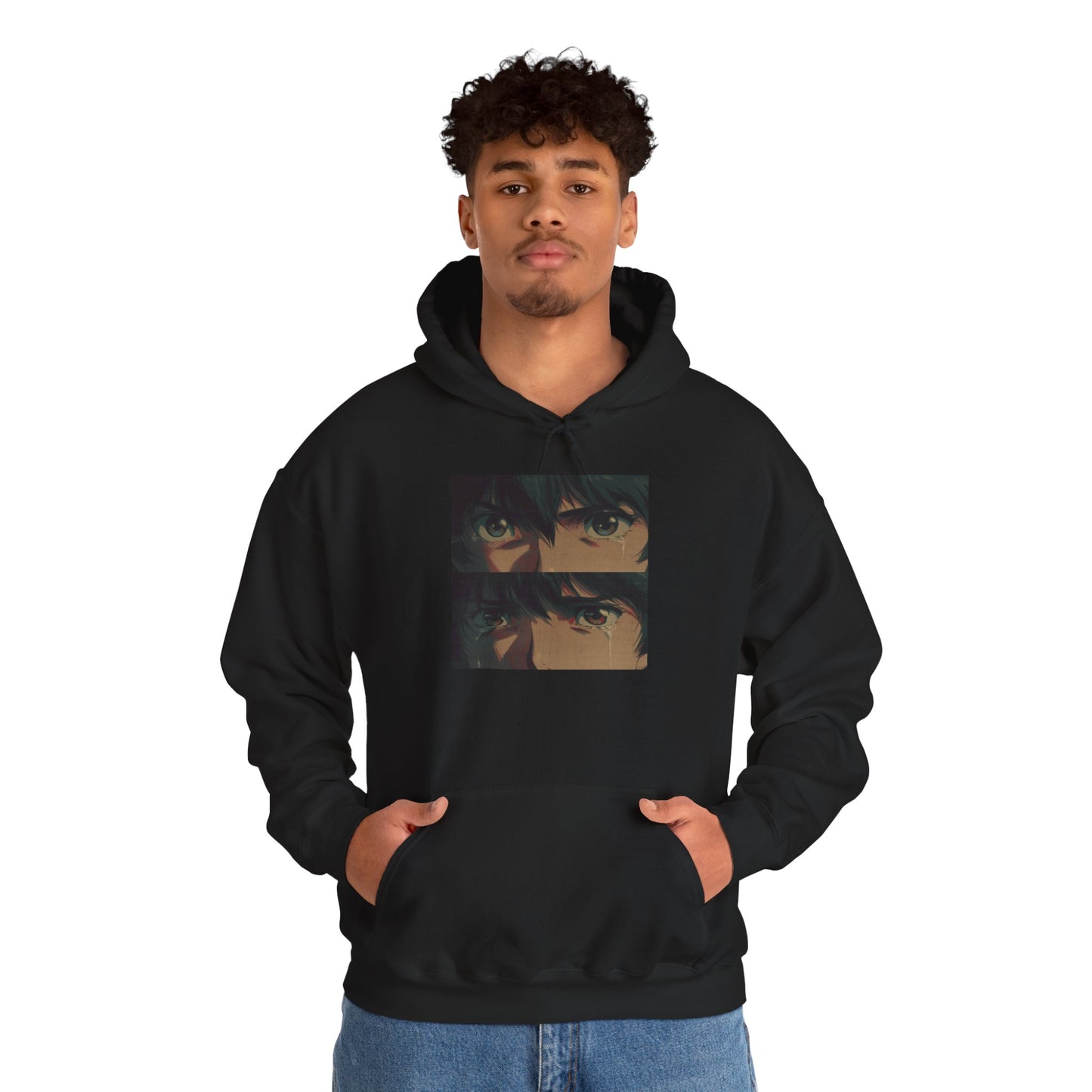 Tearline // Crying Anime Eyes Hoodie — Emotional Manga Pullover