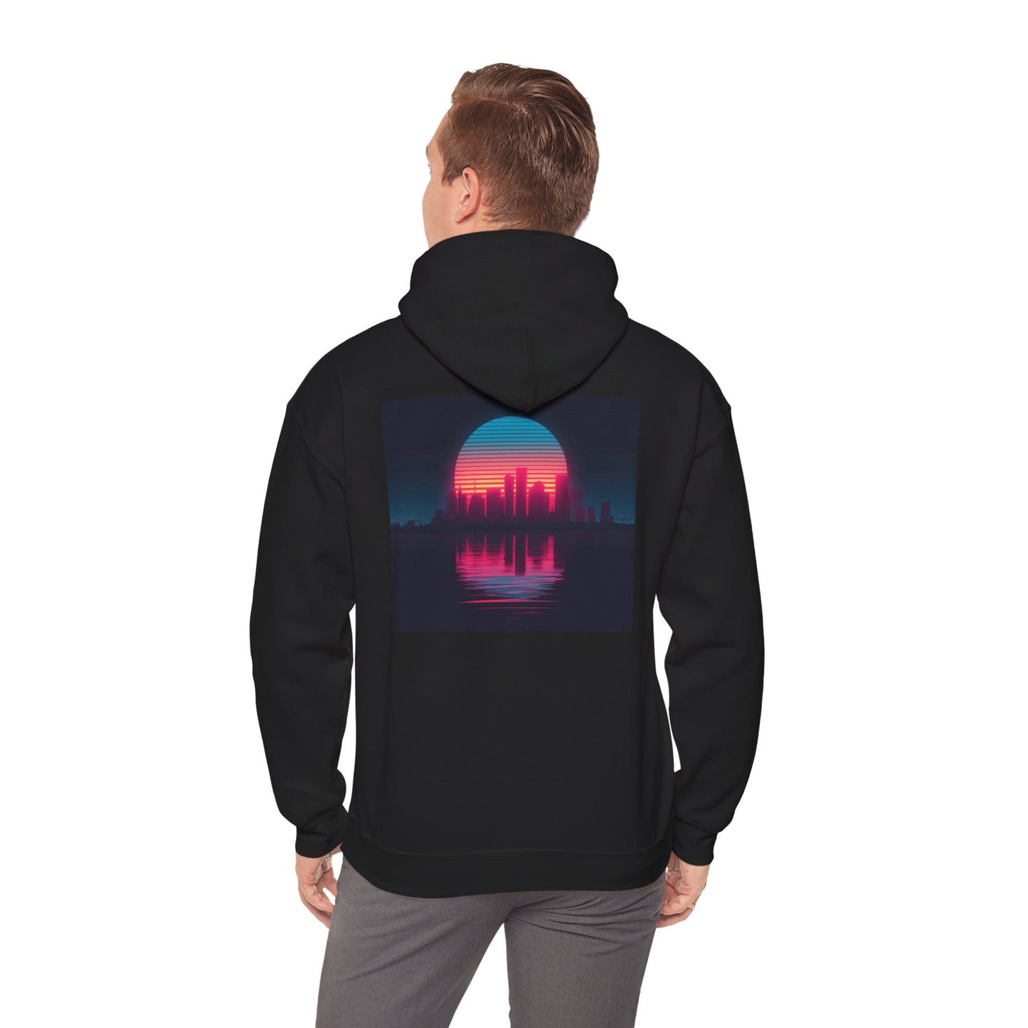 Neon Sunline // Retro Vaporwave Hoodie