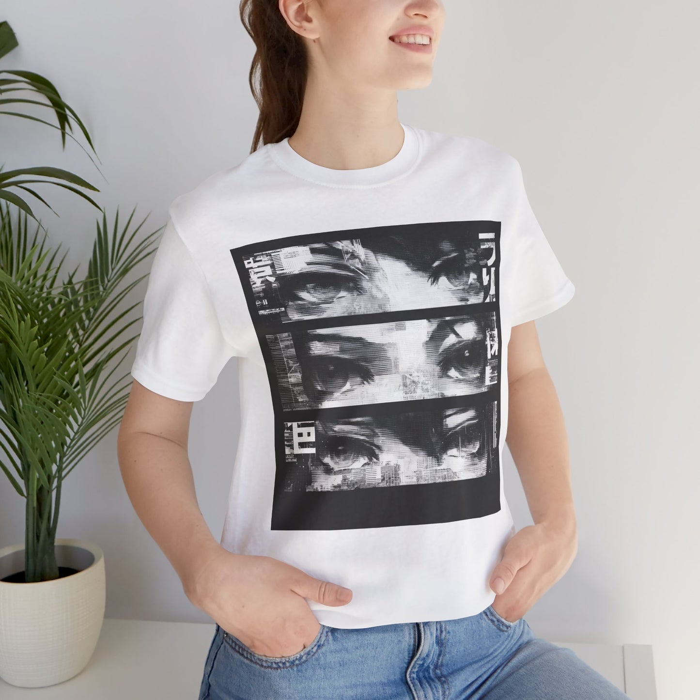 Shadowsight // Triple-Panel Eyes Tee — Anime Noir Streetwear Shirt