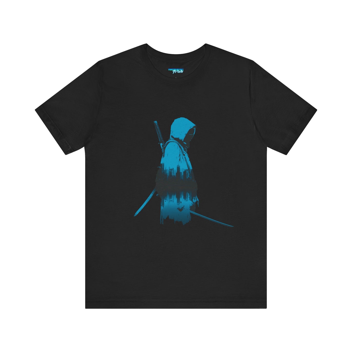 Hooded Warrior Tee — Blue Hooded Warrior Graphic T-Shirt