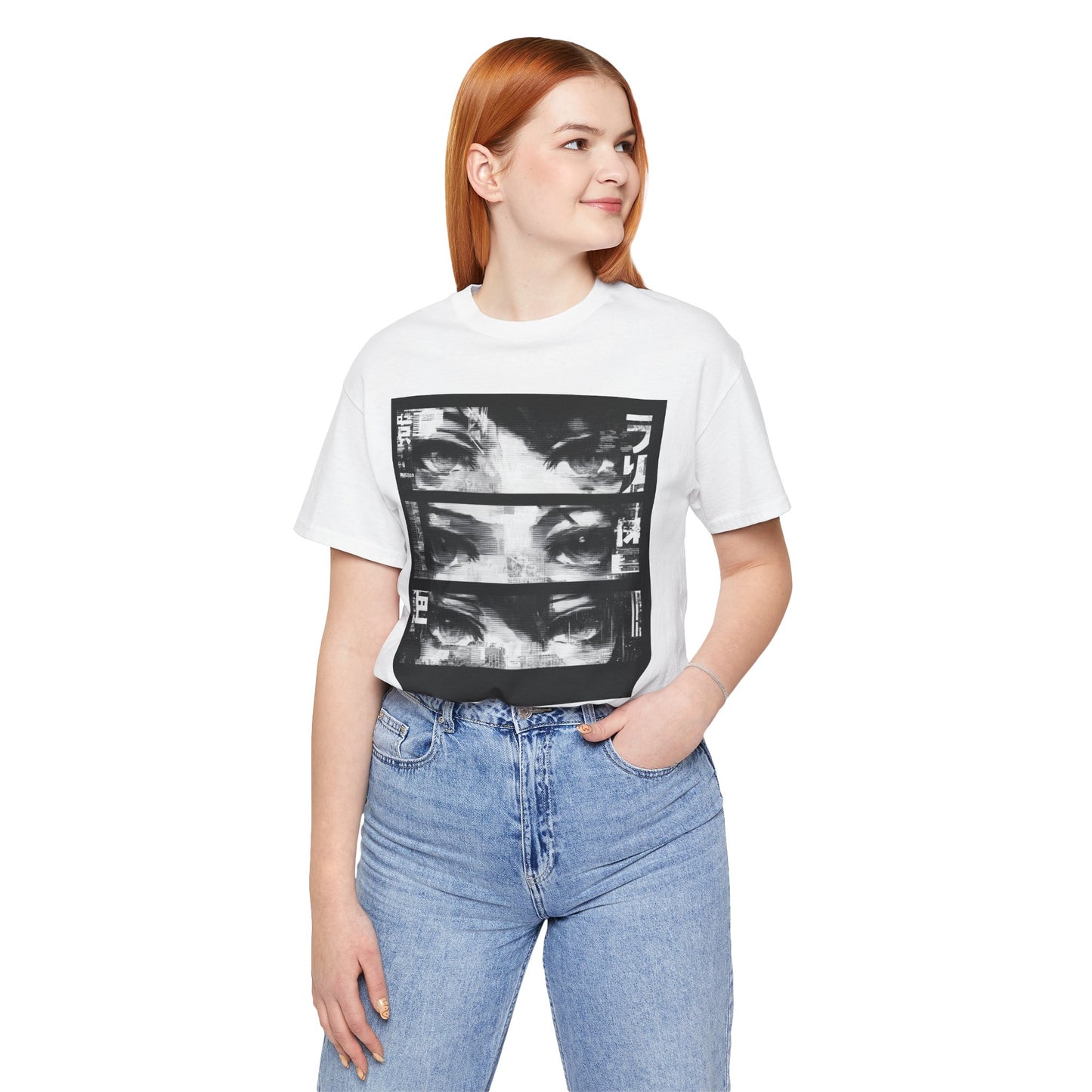 Shadowsight // Triple-Panel Eyes Tee — Anime Noir Streetwear Shirt