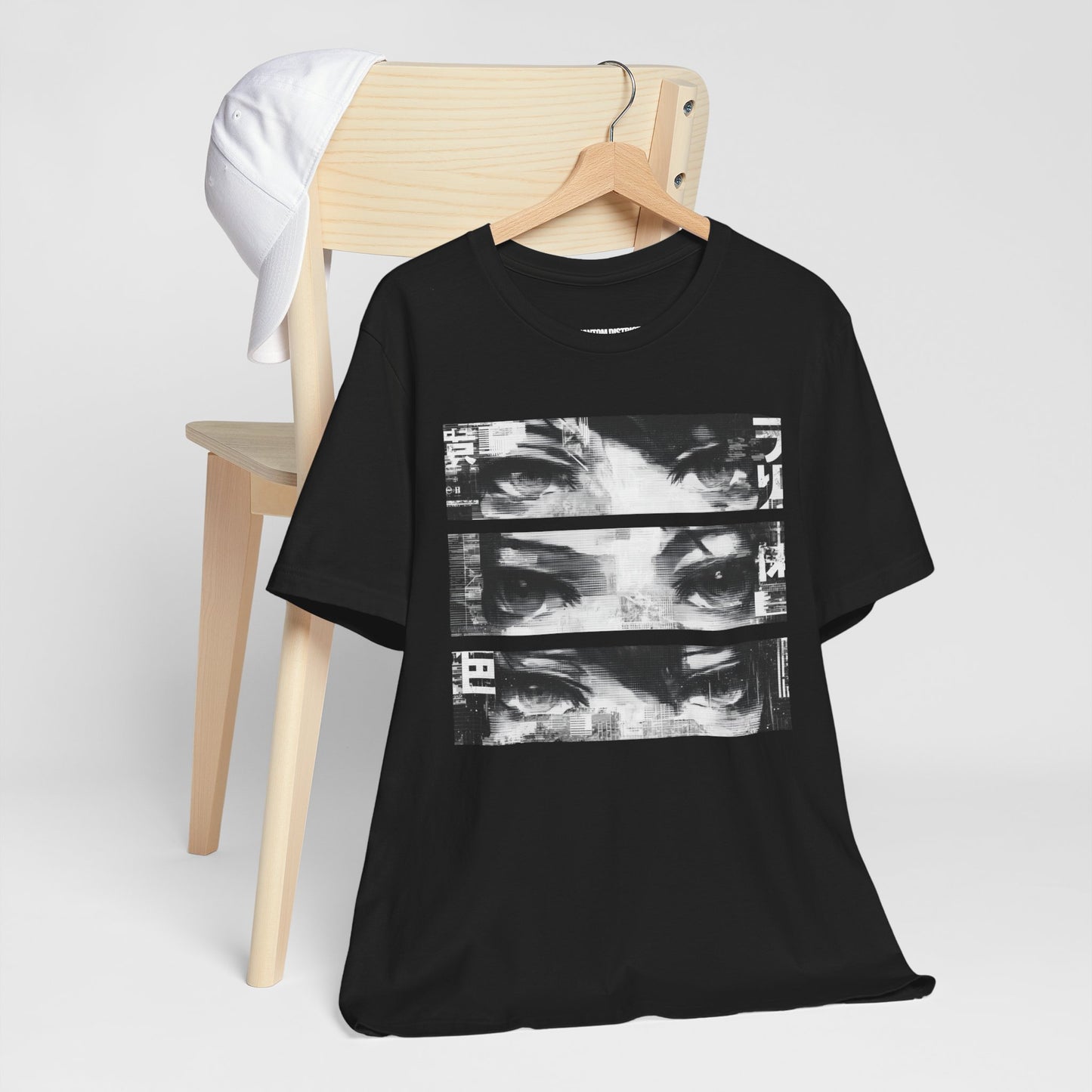 Shadowsight // Triple-Panel Eyes Tee — Anime Noir Streetwear Shirt