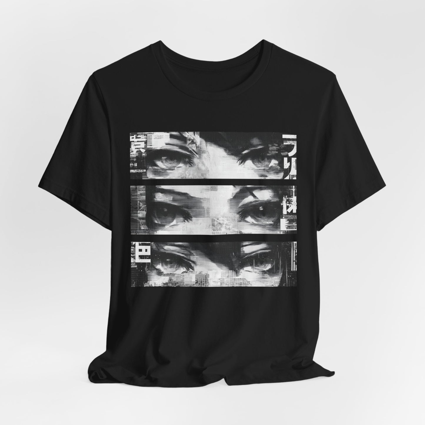 Shadowsight // Triple-Panel Eyes Tee — Anime Noir Streetwear Shirt