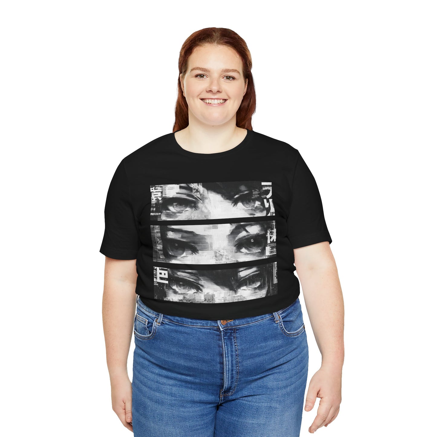 Shadowsight // Triple-Panel Eyes Tee — Anime Noir Streetwear Shirt