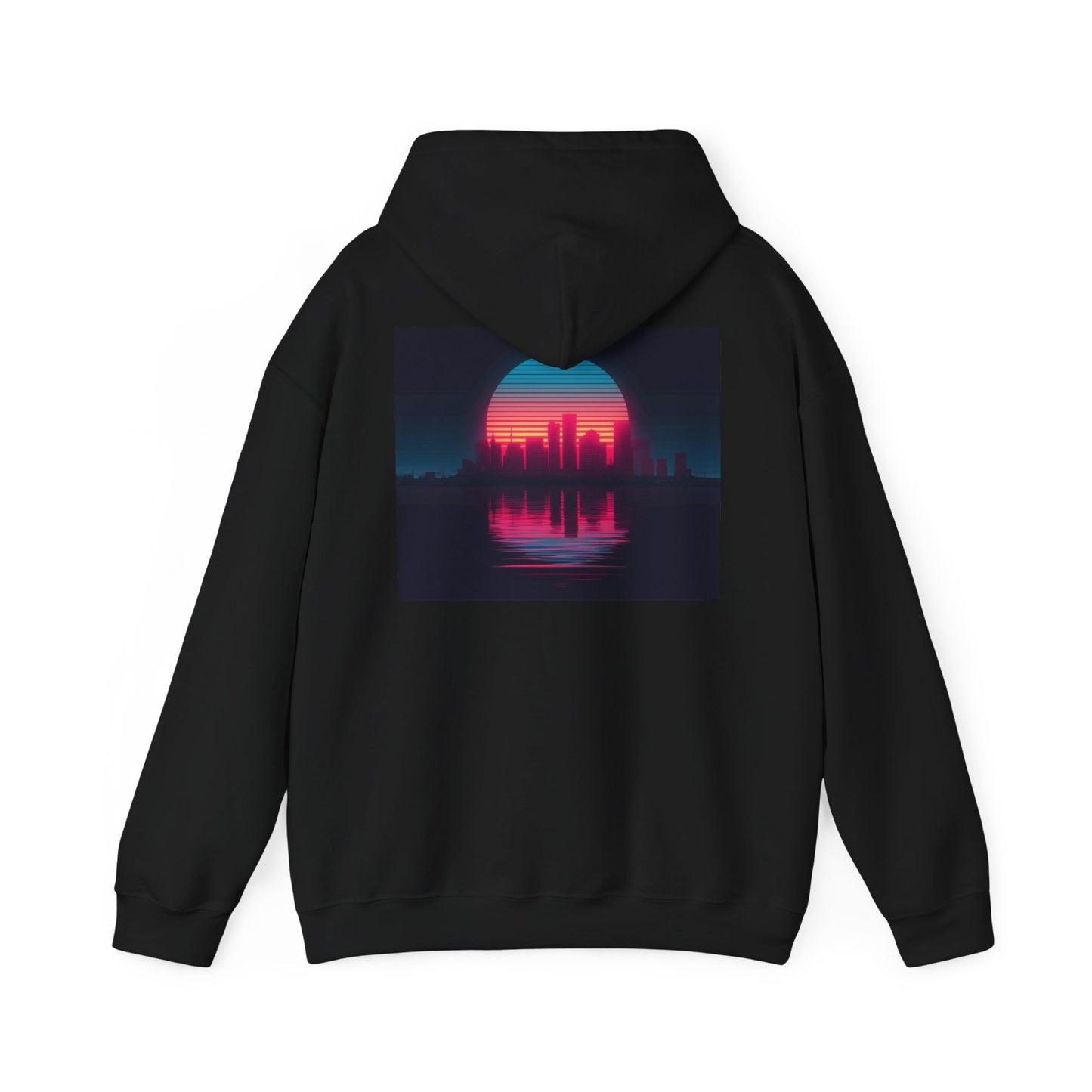 Neon Sunline // Retro Vaporwave Hoodie