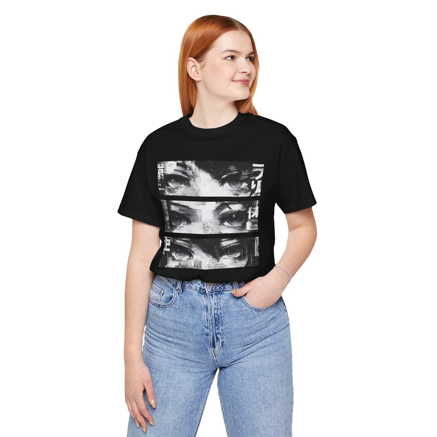 Shadowsight // Triple-Panel Eyes Tee — Anime Noir Streetwear Shirt